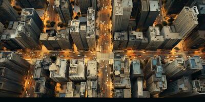 ai generato. ai generativo. astratto città cittadina urbano superiore Visualizza panorama paesaggio Visualizza. grafico arte foto
