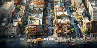 ai generato. ai generativo. astratto città cittadina urbano superiore Visualizza panorama paesaggio Visualizza. grafico arte foto