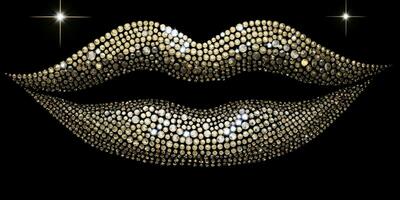 ai generato. ai generativo. bellissimo trucco luccichio luminosa bagnato labbra. fascino lulury romantico Visualizza. grafico arte foto