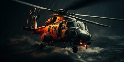 ai generato. ai generativo. Marina Militare nautico marino militare elicottero trasporto salvare sicuro vita costa guardia. grafico arte foto