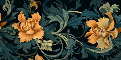 ai generato. ai generativo. floreale botanico fiori foglia modello sfondo struttura. grafico arte foto
