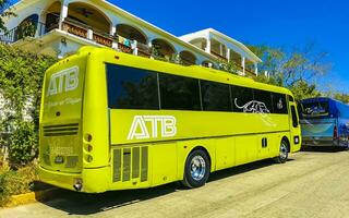 puerto escondido oaxaca Messico 2023 vario colorato autobus giro autobus trasporto nel puerto escondido Messico. foto