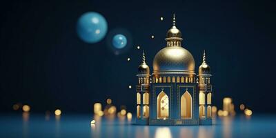 moderno islamico vacanza sfondo ornamentale Arabo fatto con generativo ai foto