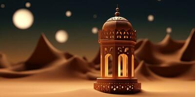 Arabo lanterna di Ramadan celebrazione sfondo illustrazione fatto con generativo ai foto