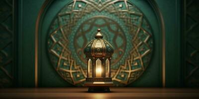 Arabo lanterna di Ramadan celebrazione sfondo illustrazione fatto con generativo ai foto