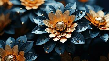 vicino su kirigami stile fiorire floreale singolo girasole fatto con generativo ai foto
