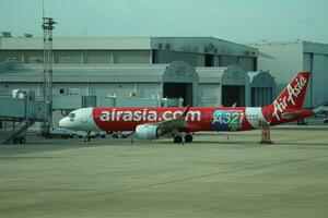 bangkok, Tailandia su luglio 9, 2023. aria Asia aereo su il grembiule di don mueang internazionale aeroporto. foto