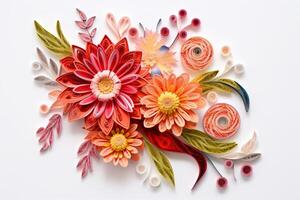 quilling fiori arte. ai generativo foto