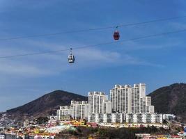 funivia sotto la baia della città di yeosu. Corea del Sud. gennaio 2018 foto