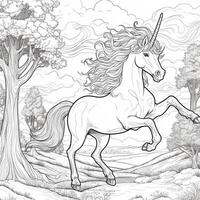 pagina da colorare unicorno foto