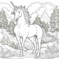 pagina da colorare unicorno foto