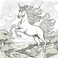 pagina da colorare unicorno foto