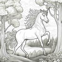 pagina da colorare unicorno foto