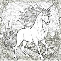 pagina da colorare unicorno foto