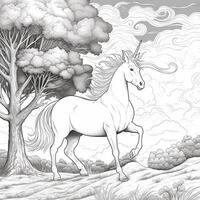 pagina da colorare unicorno foto