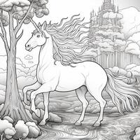 pagina da colorare unicorno foto