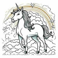 pagina da colorare unicorno per bambini foto