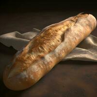 francese baguette su un' Marrone sfondo. 3d illustrazione. foto