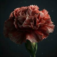 bellissimo rosso garofano fiore su buio sfondo avvicinamento foto