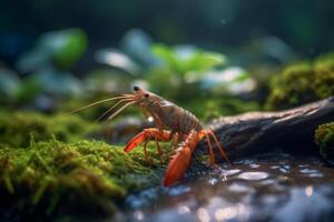 gamberetto nel natura, nazionale geografia, largo vita animali. ai generato. foto