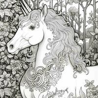 pagina da colorare unicorno foto