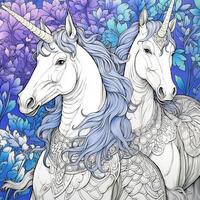 pagina da colorare unicorno foto