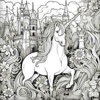 pagina da colorare unicorno foto