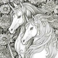 pagina da colorare unicorno foto