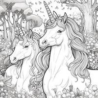 pagina da colorare unicorno foto