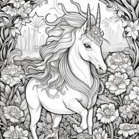 pagina da colorare unicorno foto