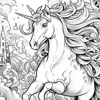 pagina da colorare unicorno foto