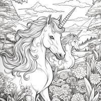 pagina da colorare unicorno foto