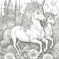 pagina da colorare unicorno foto