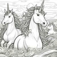 pagina da colorare unicorno foto