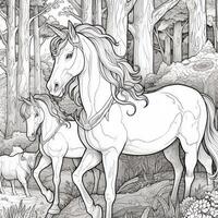 pagina da colorare unicorno foto