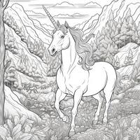 pagina da colorare unicorno foto