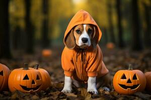 un' beagle cane indossare un' Halloween costume foto