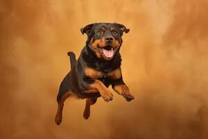 carino rottweiler nel natura, nazionale geografia, largo vita animali. ai generato. foto