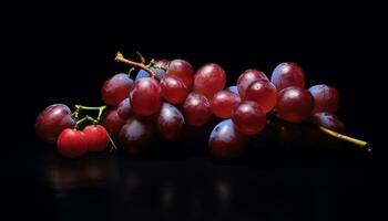 uva frutta cibo freschezza natura foglia maturo biologico salutare mangiare buongustaio generato di ai foto