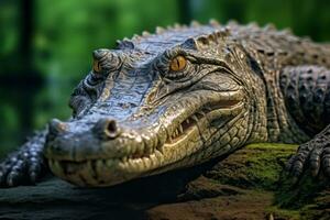 alligatori nel natura, nazionale geografia, largo vita animali. ai generato. foto