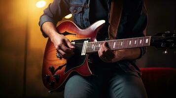 uomo che suona la chitarra foto