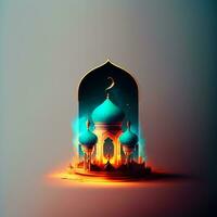 Arabo lanterna di Ramadan celebrazione sfondo illustrazione. ai generativo foto