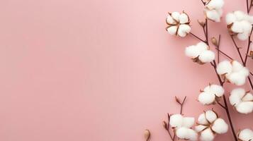 rosa minimalista sfondo con cotone pastiglie foto