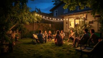 persone nel picnic nel giardino foto