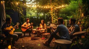 persone nel picnic nel giardino foto