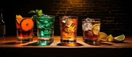 alcool cocktail nel un' riga foto