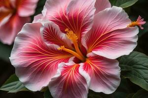 mazzo di colorato fiore su un' solido colore sfondo, vicino su. ai generativo foto