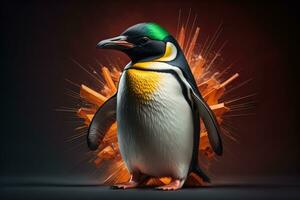 re pinguino, aptenodytes patagonico. generativo ai foto