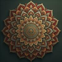 mandala modello. Vintage ▾ decorativo elementi. mano disegnato orientale sfondo. ai generativo foto