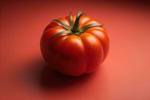 fresco pomodoro su un' di legno sfondo. ai generativo foto